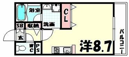 モンテマーレ北野【8階】の間取り