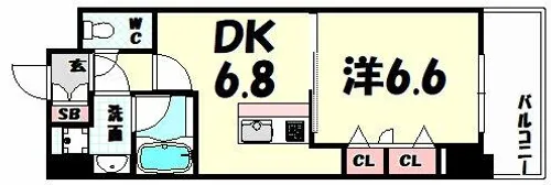 プレジール三ノ宮2【3階】の間取り