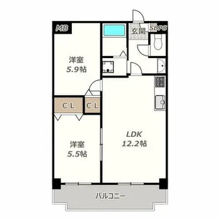 駒川グリーンマナー【503号室】の間取り