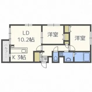サクラディア苗穂【4階】の間取り