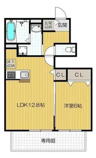 ボヌール・アクル【1階】の間取り
