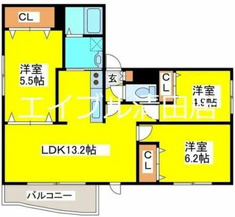 ワンダーコート清田【301号室】の間取り