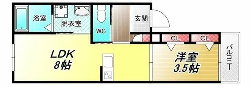 モアナ長瀬【2階】の間取り