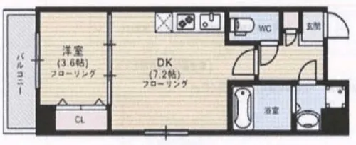 福岡県福岡市中央区荒戸3丁目【マンション】の間取り