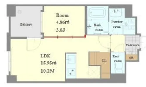 福岡県福岡市博多区博多駅東2丁目【マンション】の間取り