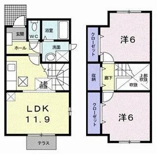 ファミ−ルしおたA【1階】の間取り