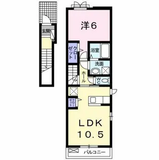 エステート矢作 A【2階】の間取り