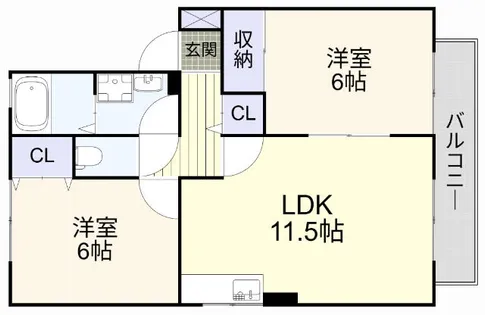ロイヤルコート松乃木C棟【102号室】の間取り
