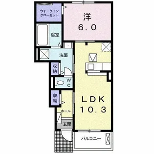 ベル ルタン B【1階】の間取り