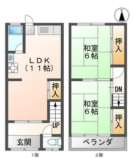 兵庫県尼崎市尾浜町1丁目【テラスハウス】の間取り