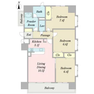 プロシード新瑞橋【0301号室】の間取り
