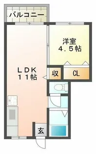 ニュー朝霧マンション【2階】の間取り