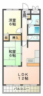 エクシアパーム弐番館【6階】の間取り