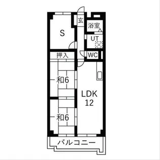 宝笠寺ハイツA棟【10階】の間取り