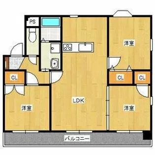 サンライズ極楽【3階】の間取り