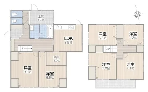 愛知県東海市名和町前郷【一戸建】の間取り