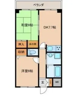 ハイツASAHI【2階】の間取り