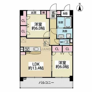 ポワッソン ルージュ【307号室】の間取り