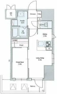 ネストピア西新Ⅱ【11階】の間取り