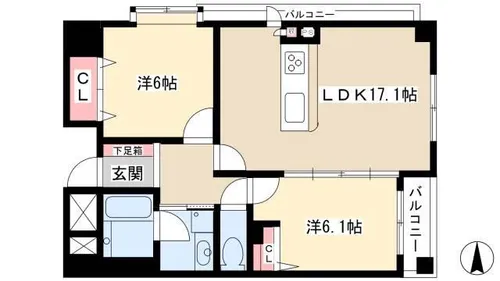 プレサンス栄メディパーク【1204号室】の間取り