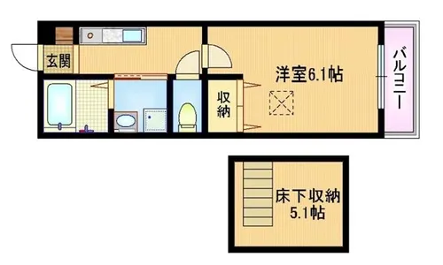 大阪府大阪市旭区高殿6丁目【アパート】の間取り