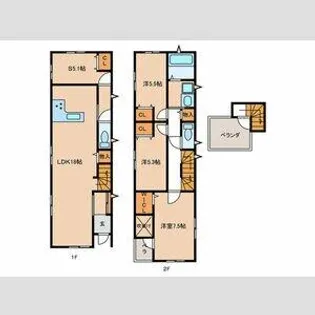 愛知県名古屋市守山区川北町【一戸建】の間取り