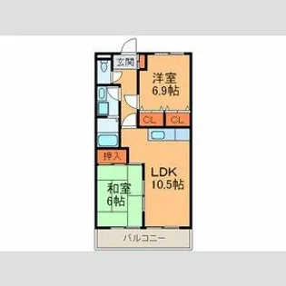 カーサ大牧【1階】の間取り