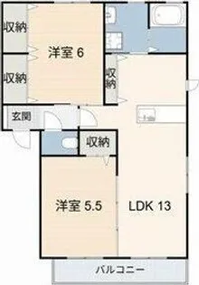 ビレッジ亀沢D【202号室】の間取り