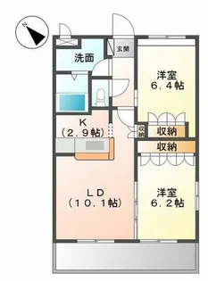 WindsorCastle夜須Ⅲ番館【101号室】の間取り