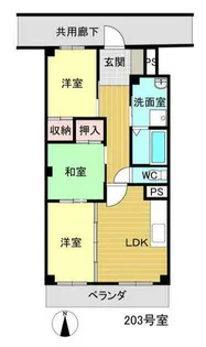 リバーサイド三日月【2階】の間取り