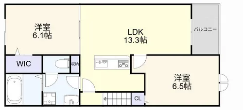 パークサイド小倉東Ⅱ【203号室】の間取り