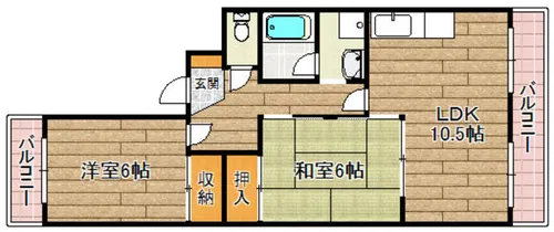 第9摂津グリーンハイツ【302号室】の間取り