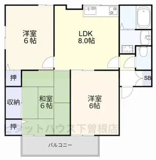 オークヒルズⅡ【201号室】の間取り