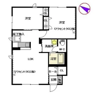 プリムローズ朽網【1階】の間取り