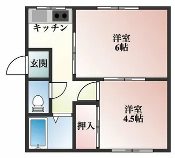 小山西コーポ【2階】の間取り