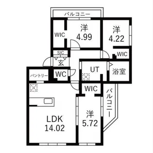 CIEL琴似Ⅱ【5階】の間取り