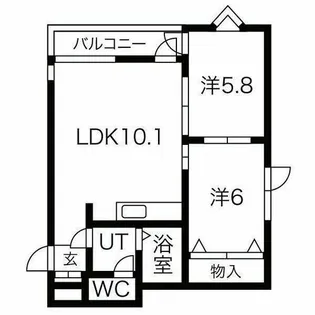 プラザ・スズ札幌Ⅱ【3階】の間取り
