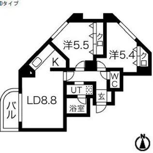 ガーデンハウス山鼻西【2階】の間取り
