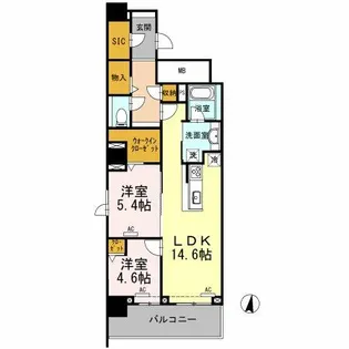 セントラルレジデンス【11階】の間取り