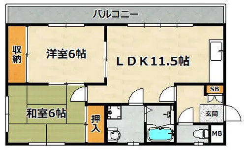 ウエストヒルハウス【3階】の間取り