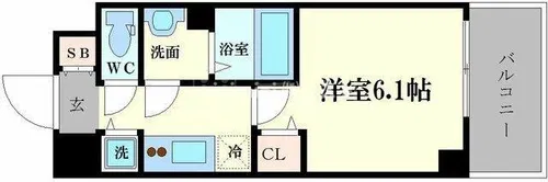 メインステージ京町堀【704号室】の間取り