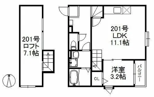 パサージュ竹下【2階】の間取り