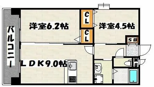 ラファセエスティーロ箱崎駅前【5階】の間取り