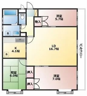 ジュノーピア宮後【2階】の間取り