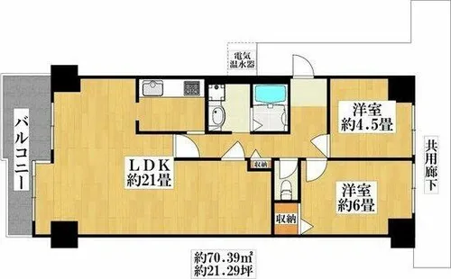 ラール関目スカイハイツ【12階】の間取り