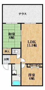 新栄プロパティー恩智Ⅲ【1階】の間取り