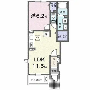 リアン フィルA【1階】の間取り