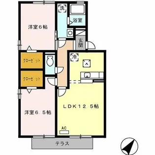 ウィルモア蔵子D【202号室】の間取り