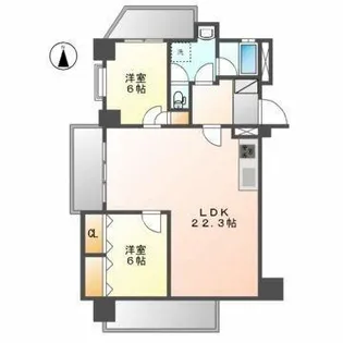 パレス鹿子殿【2階】の間取り