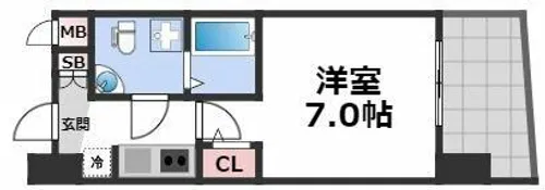 セレニテ阿波座ミラク【3階】の間取り